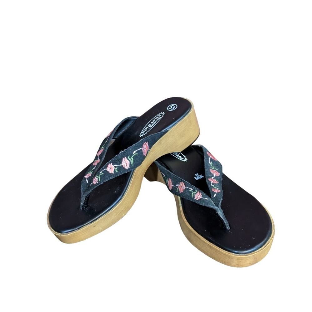 LOWER EAST SIDE vintage Y2K Chunky Floral sandals Size 5.5